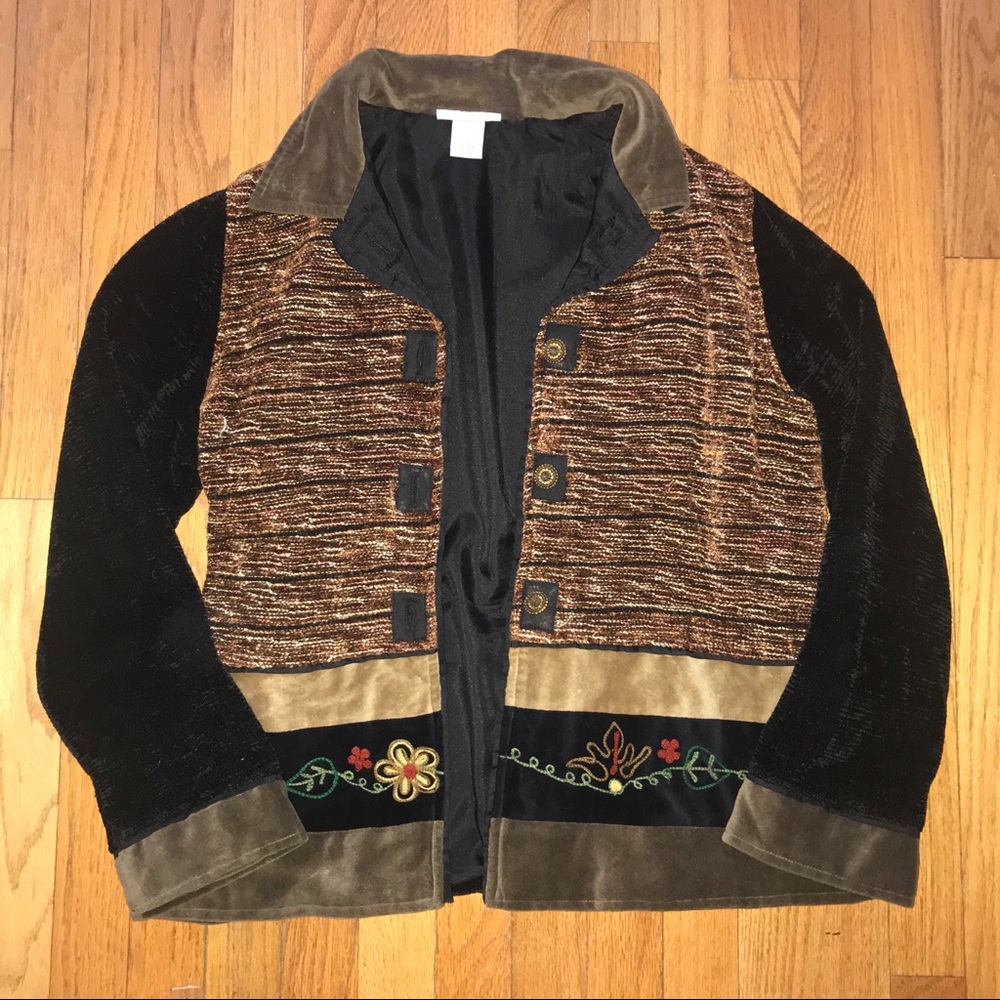 Vintage Cardigan with flower embroidery